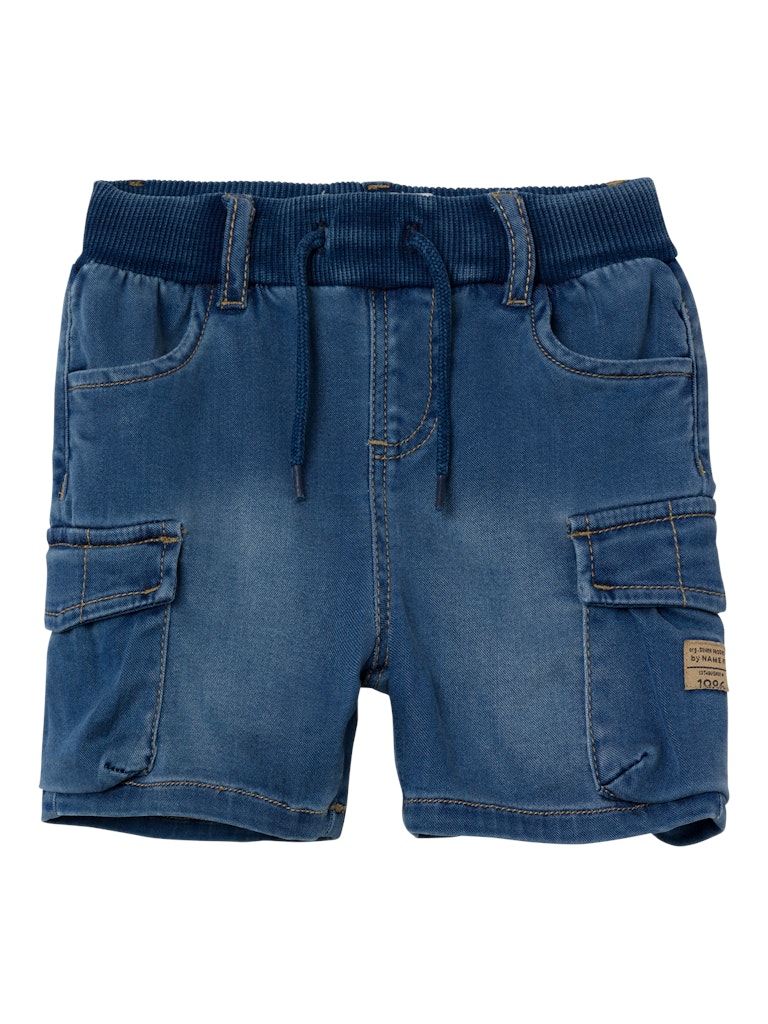 Boy's Ben Baggy Denim Shorts 8610-Medium Blue Denim-Front View