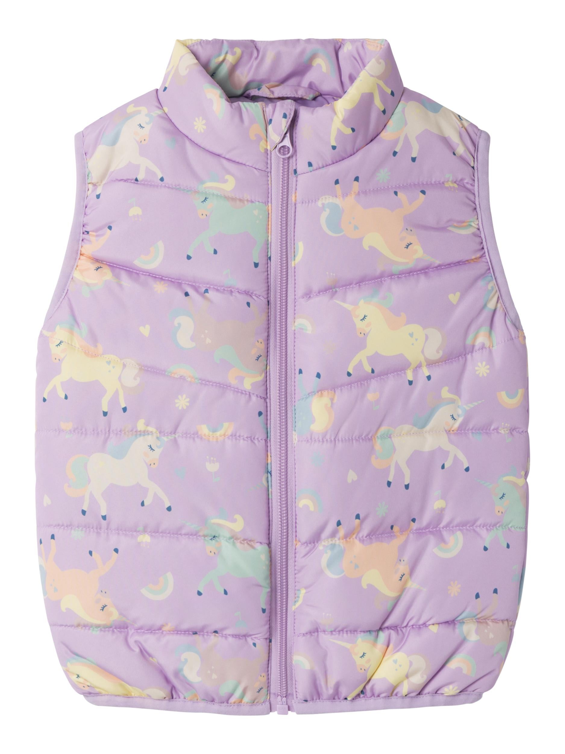 Girl's Mylane Vest Unicorn-Orchid Bloom-Front View