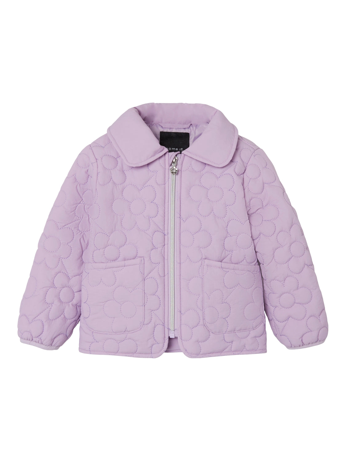 Girl's Mower Quilted Jacket-Orchid Bloom-Front View