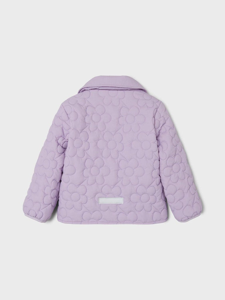 Girl's Mower Quilted Jacket-Orchid Bloom-Back View