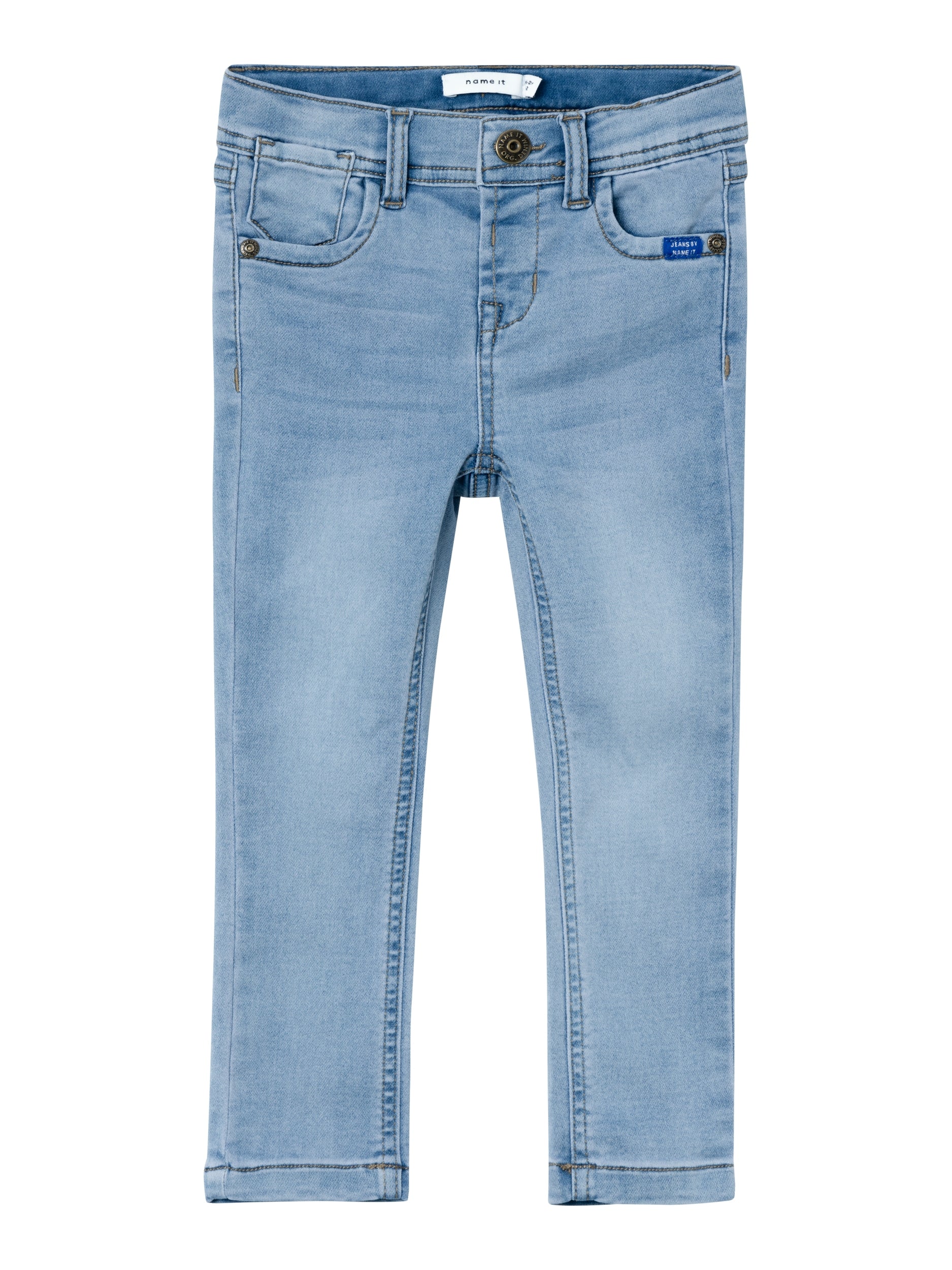 Boy's Silas Slim Sweat Jeans 8001-Light Blue Denim-Front View
