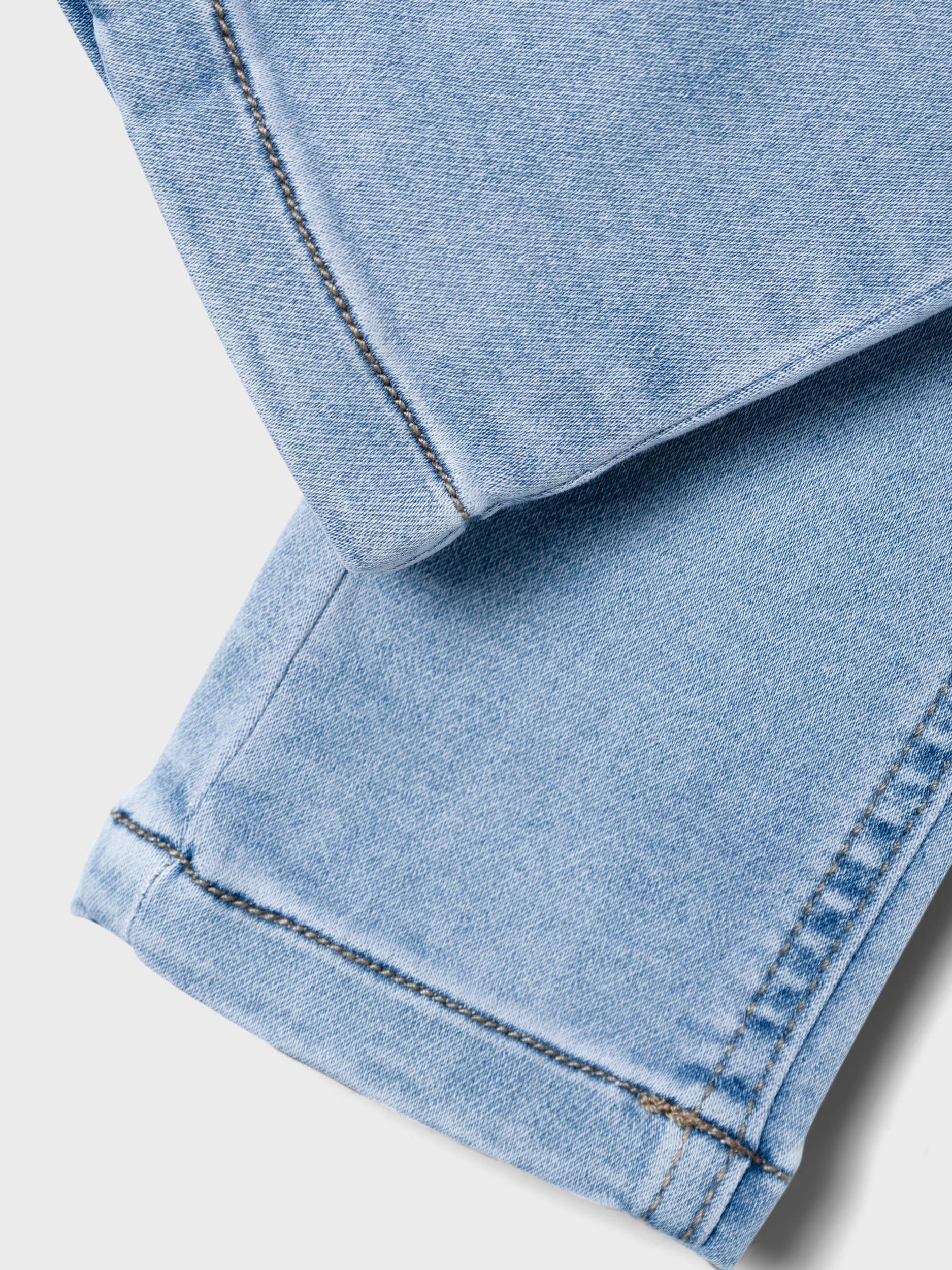 Boy's Silas Slim Sweat Jeans 8001-Light Blue Denim-Close Up View