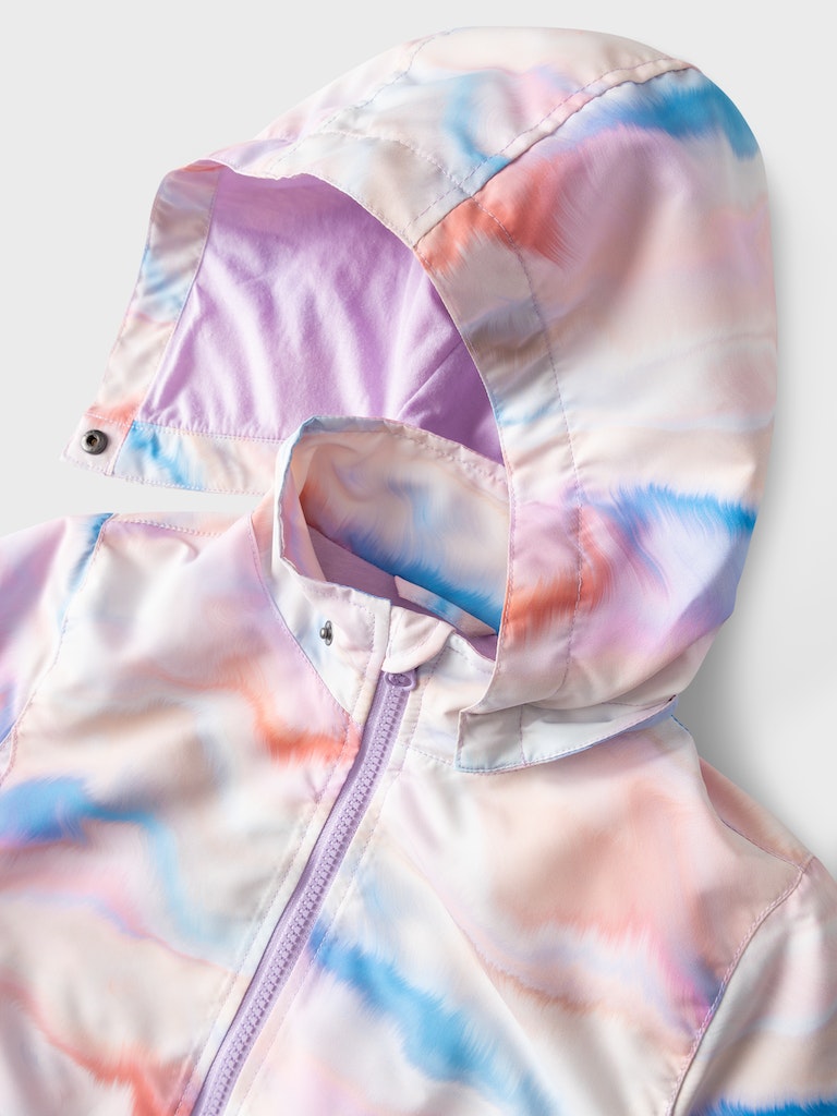 Girl's Maxi Jacket Dip Dye-Orchid Bloom-Hood View