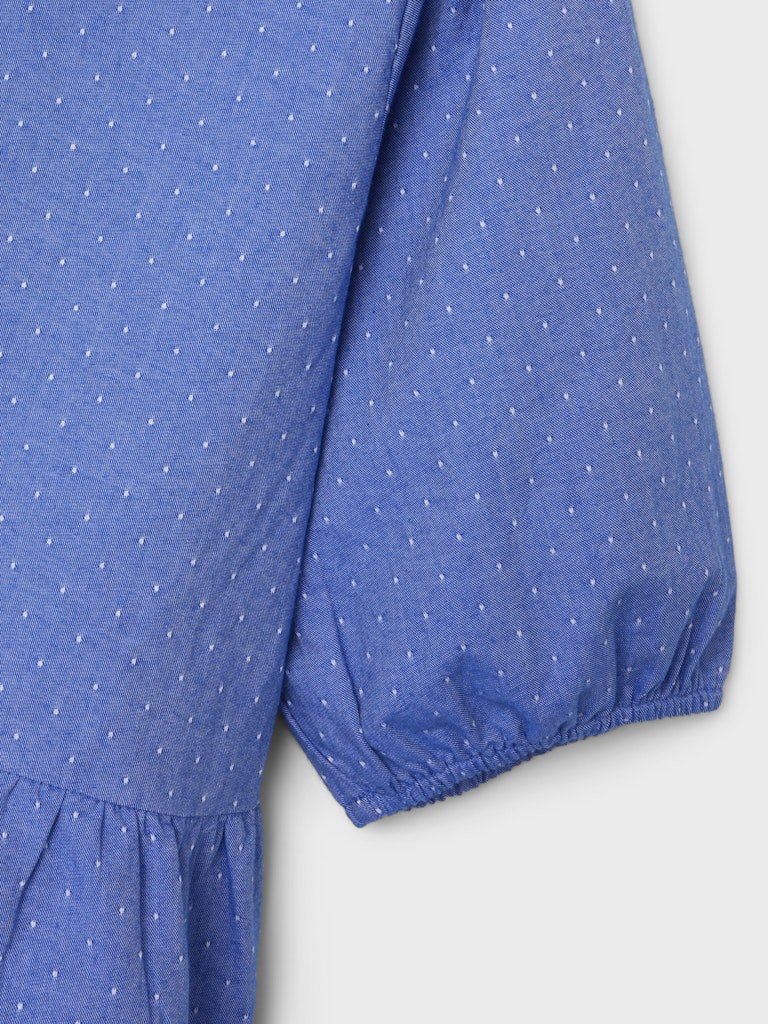 Girl's Fadotta Short Sleeve Top-Clematis Blue-Sleeve View