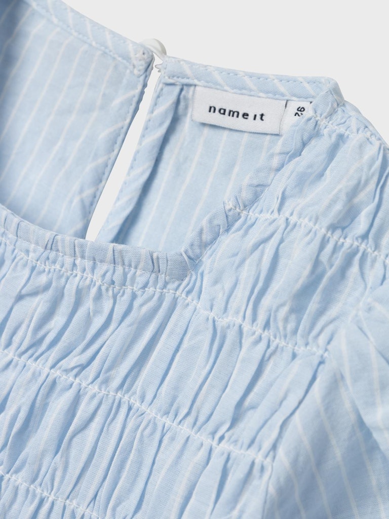 Girl's Fesinne Short Sleeve Top-Chambray Blue-Close Up View