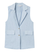 NAME IT Falinnen Waistcoat Chambray Blue front view