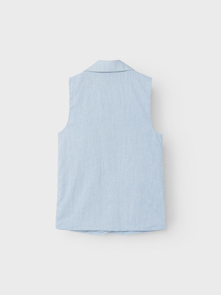 NAME IT Falinnen Waistcoat Chambray Blue detail view