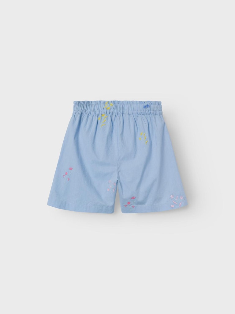 NAME IT Falower Loose Shorts-Chambray Blue Chambray Blue back view