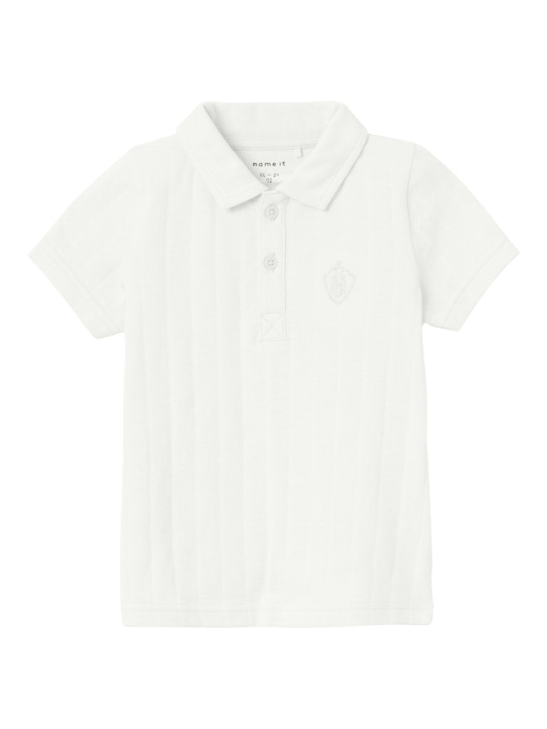 Boy's Fen Short Sleeve Polo-Bright White-Front View