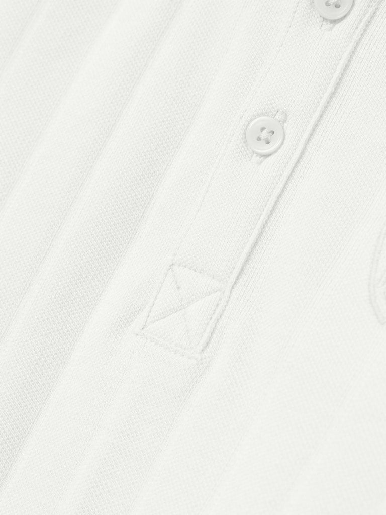 Boy's Fen Short Sleeve Polo-Bright White-Close Up View