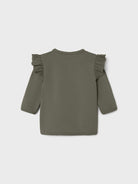 NAME IT Babett Long Sleeve Sweat-Dusty Olive Dusty Olive model front view