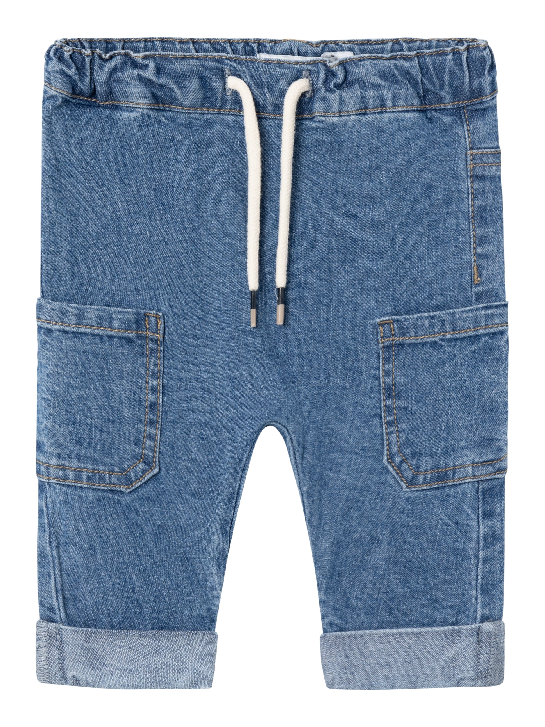 Boy's Ben U-shape Jeans Pant Dark Blue Denim-Front View