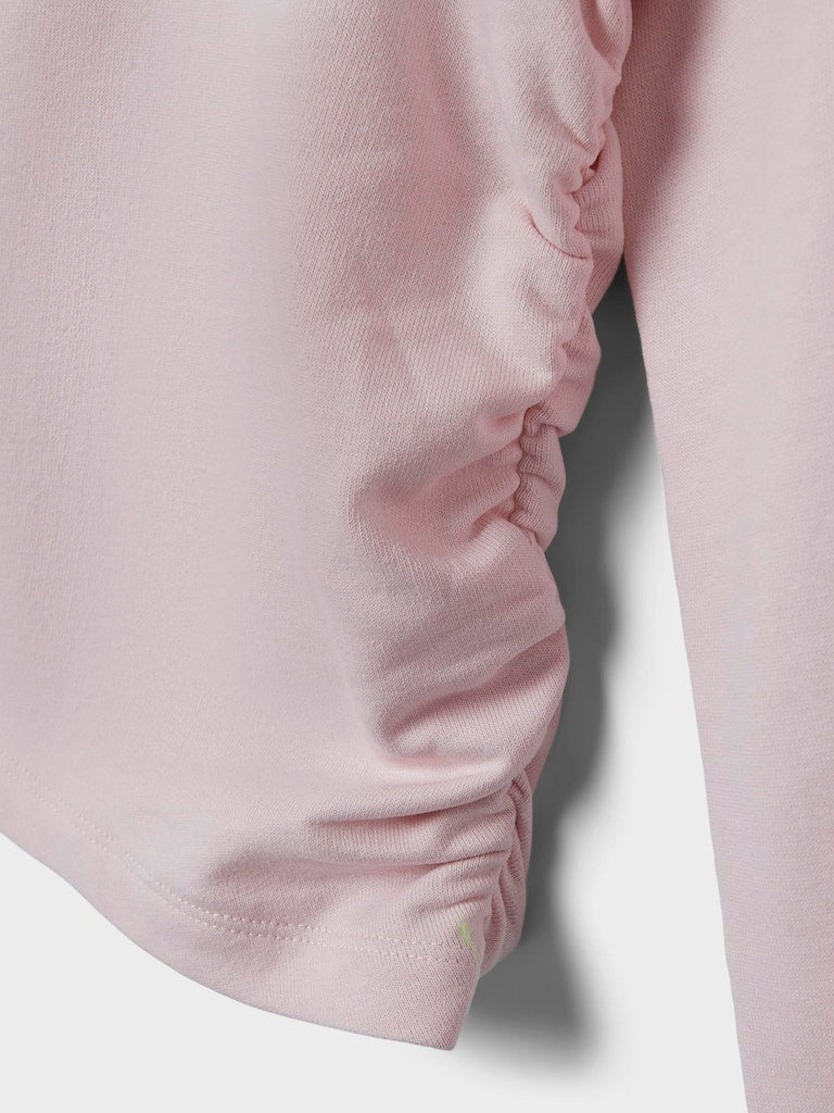 Girl's Drisine Long Sleeve Loose Sweat-Parfait Pink-Close Up View 2
