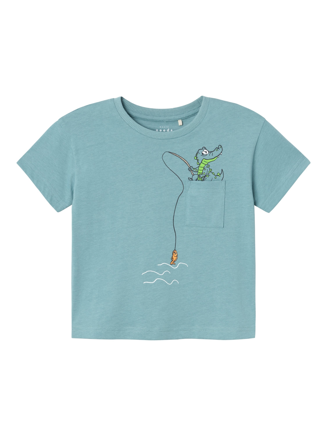 Boy's Vilian Short Sleeve Boxy Top-Mineral Blue-Front View
