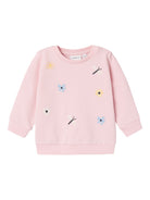 NAME IT Hillia Long Sleeve Sweat-Parfait Pink Parfait Pink front view
