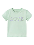 NAME IT Jass Short Sleeve Top-Silt Green Silt Green front view