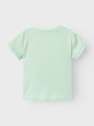 NAME IT Jass Short Sleeve Top-Silt Green Silt Green back view