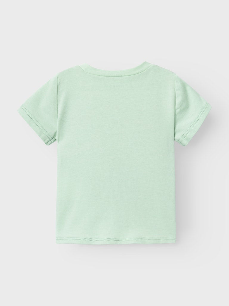 NAME IT Jass Short Sleeve Top-Silt Green Silt Green back view