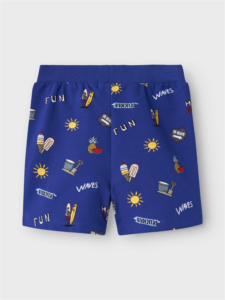 Boy's Frej Sweat Shorts-Clematis Blue-Back View