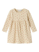 NAME IT Bilia Long Sleeve Dress-Summer Sand Summer Sand front view