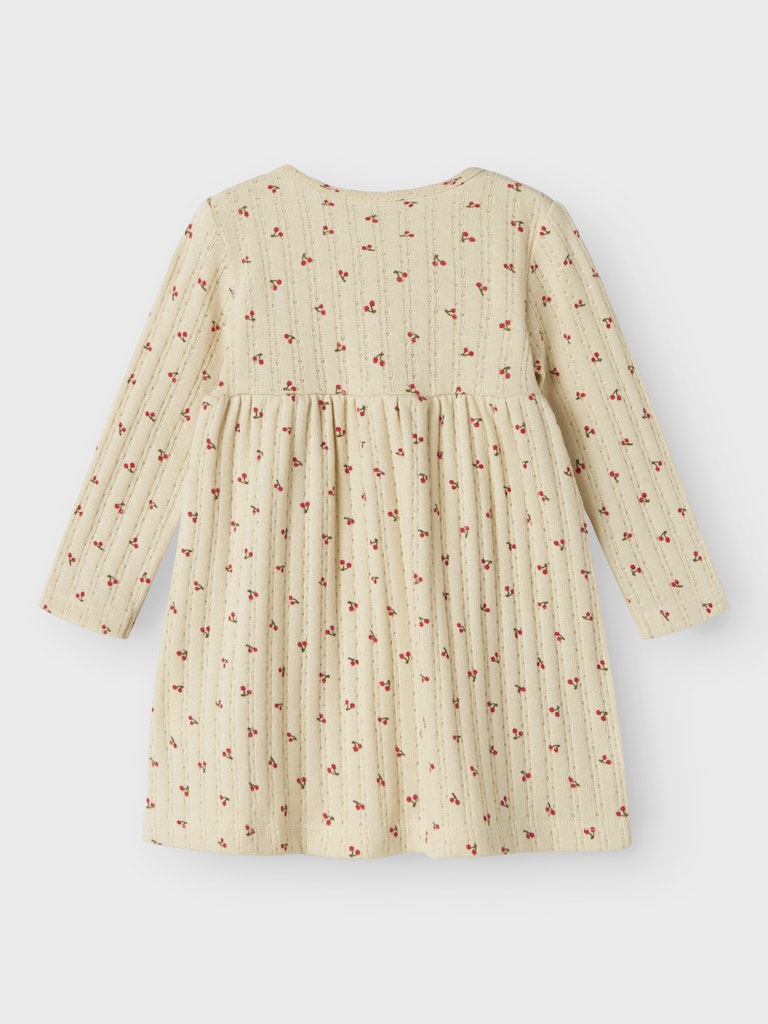 Newborn Girl's Bilia Long Sleeve Dress-Summer Sand-Back View