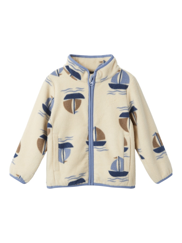 Boy's Meeko Fleece Jacket Boat-Fog-Front View