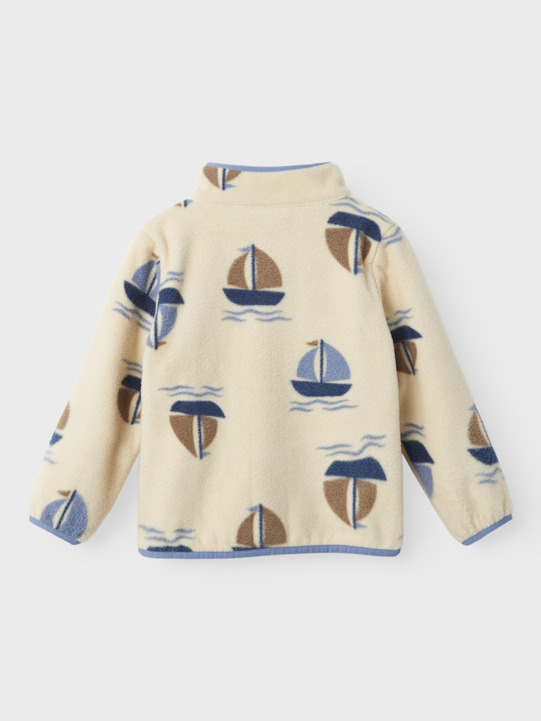 Boy's Meeko Fleece Jacket Boat-Fog-Back View