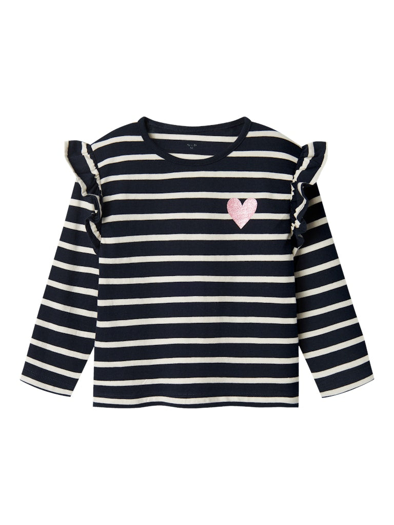 Girl's Tovelina Long Sleeve Top-Dark Sapphire-Front View