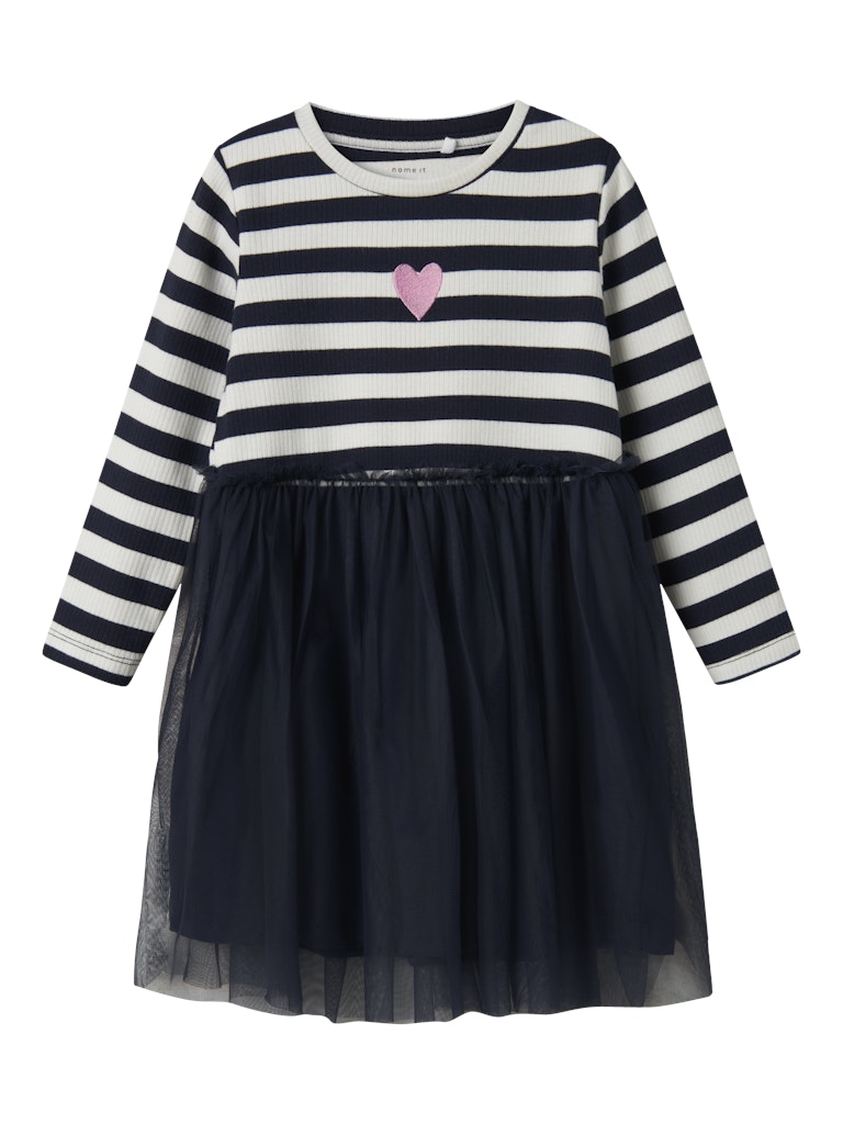 Girl's Taia Long Sleeve Dress-Navy Blazer-Front View