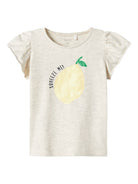 NAME IT Follyglitter Short Sleeve Top-Peyote Melange Peyote Melange front view