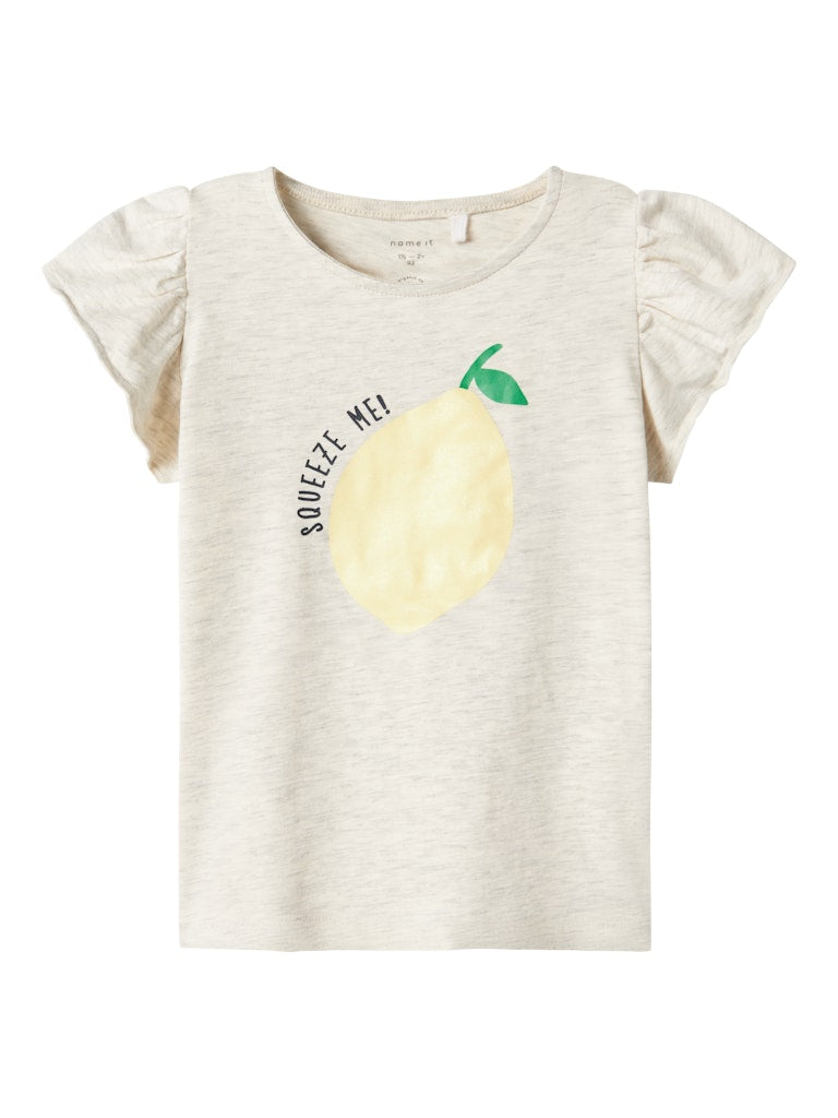NAME IT Follyglitter Short Sleeve Top-Peyote Melange Peyote Melange front view