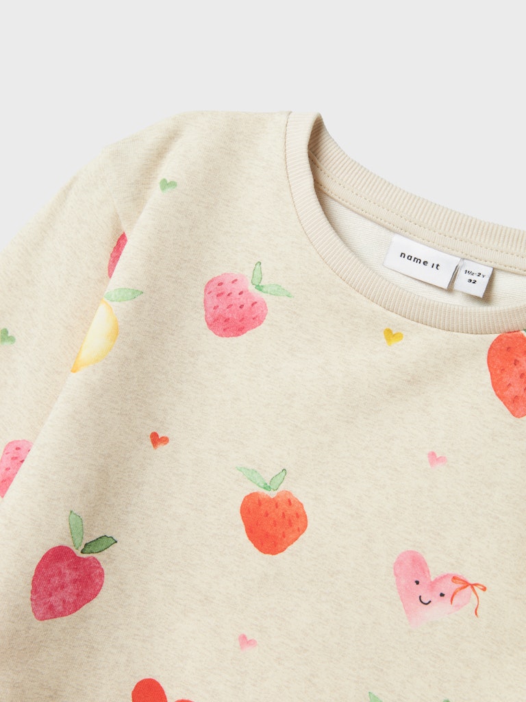 Mini Girl Folina Long Sleeve Sweat-Peyote Melange-Close Up View