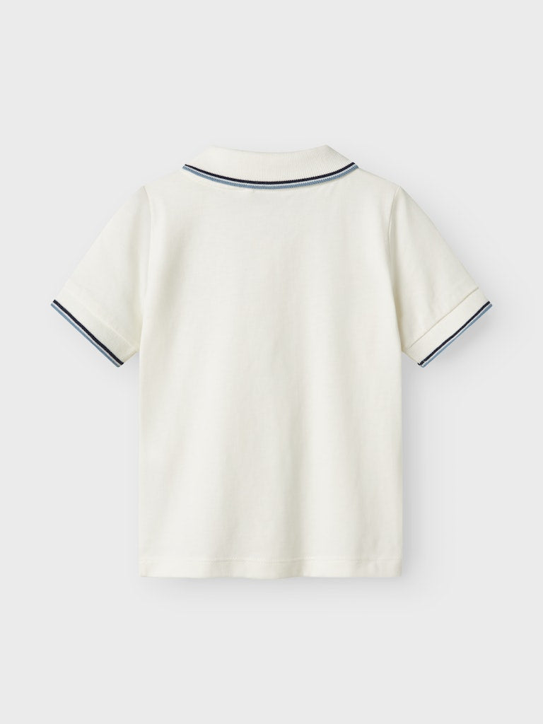 Boy's Dakan Short Sleeve Polo-Cloud Dancer-Back View