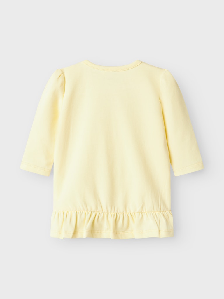 Newborn Girl Feva Long Sleeve Tunic-Pastel Yellow-Back View