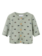 NAME IT Hurry Long Sleeve Knit Cardigan-Aqua Gray Aqua Gray front view