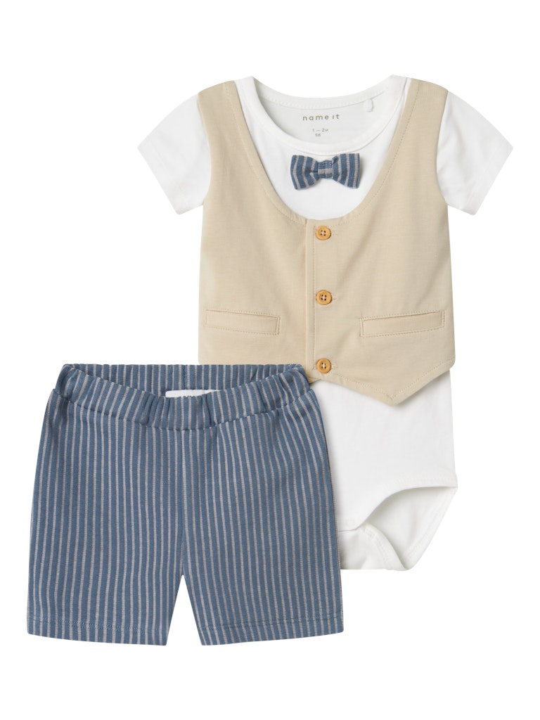 NAME IT Helmar Blue Mirage Shorts Set Blue Mirage front view