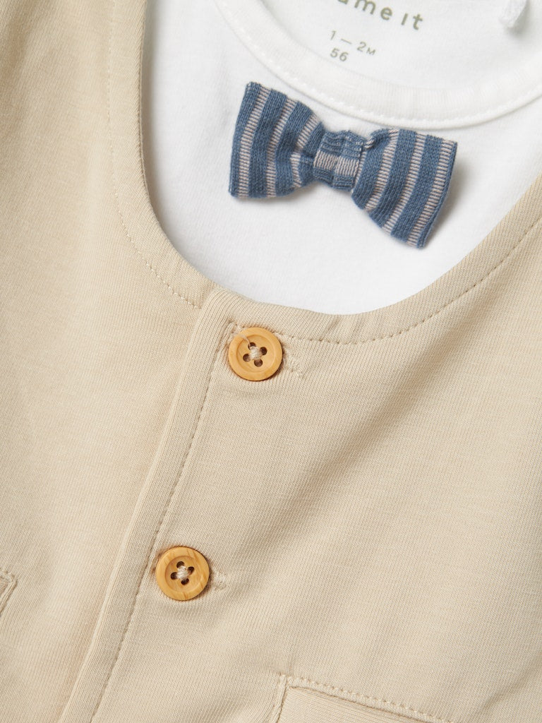 Helmar Blue Mirage Shorts Set-Bowtie detail