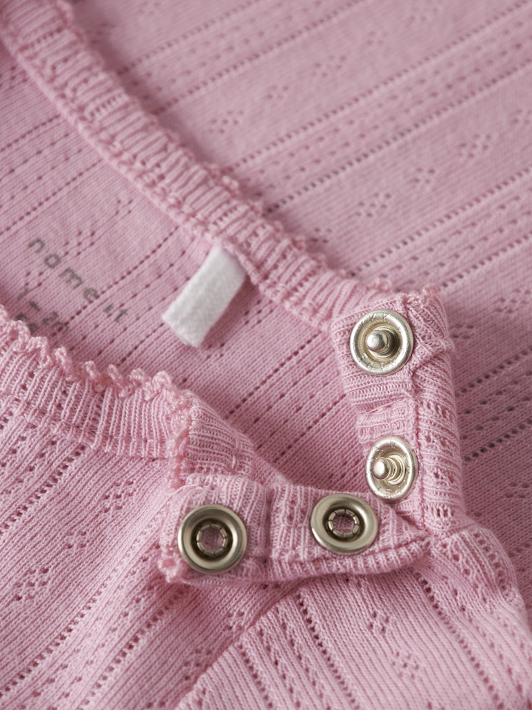 Happy Cameo Pink Body Suit-Shoulder snap button detail