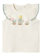 NAME IT Jodie Cap Sleeve Cloud Dancer Top Cloud Dancer front view