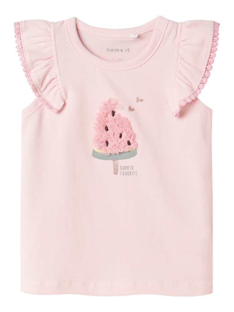 NAME IT Jodie Cap Sleeve Ballerina Top Ballerina front view