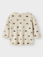 Newborn Hurry Long Sleeve Knit Cardigan-Peyote Melange-Back View