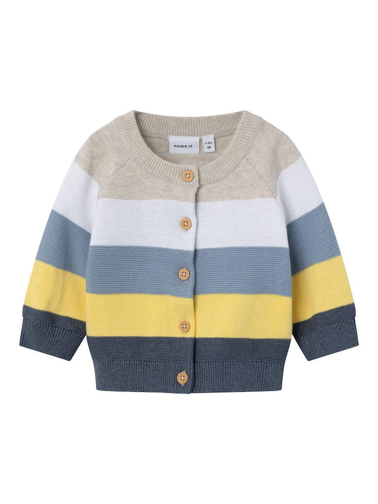Boy's Stormy Weather Jarty Long Sleeve Knit Cardigan-Front View