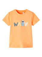 NAME IT Jinus Short Sleeve Top Mock Orange front view