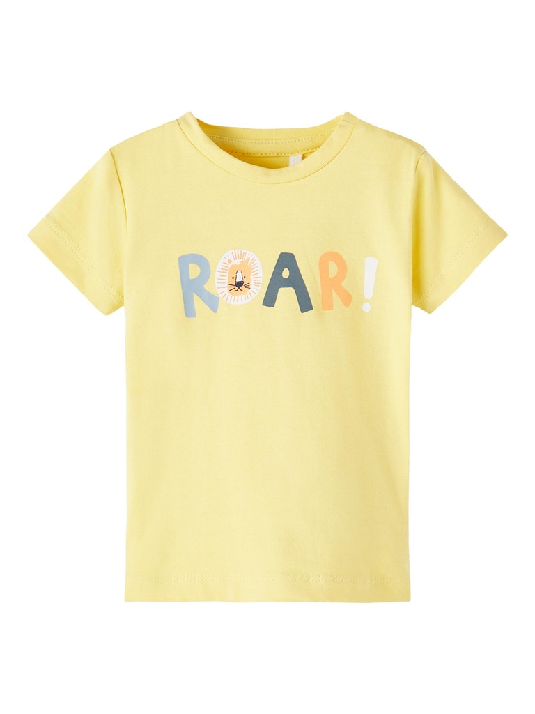 NAME IT Jinus Short Sleeve Top Mock Orange model front view