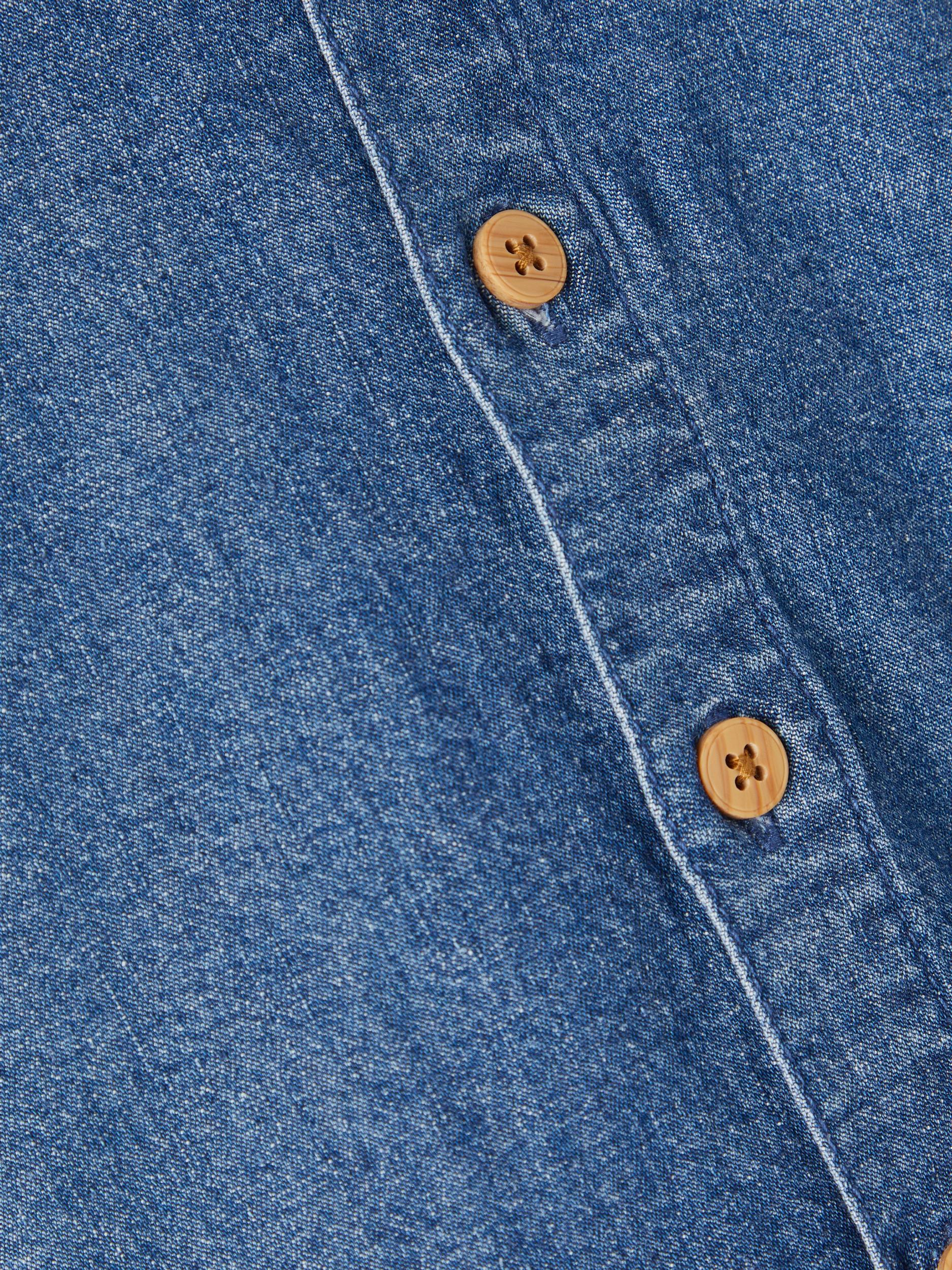 Boy's Peter Short Sleeve Denim Shirt-Button View