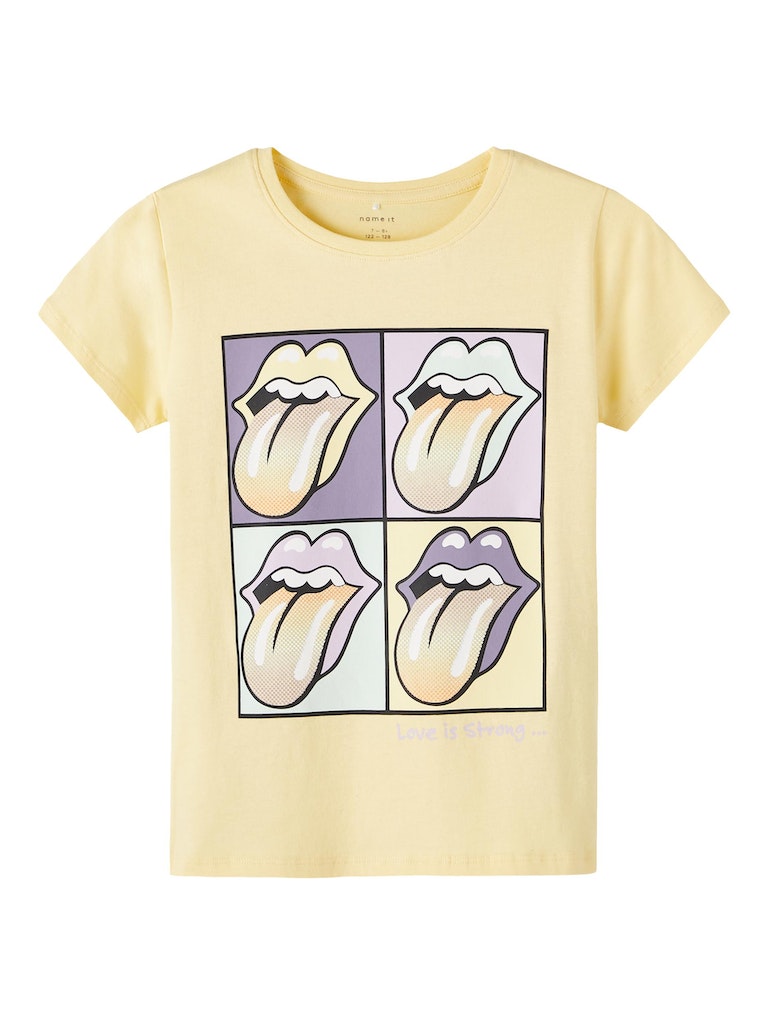 Girl's Double Cream Mus Rollingstone Short Sleeve Top-Front View