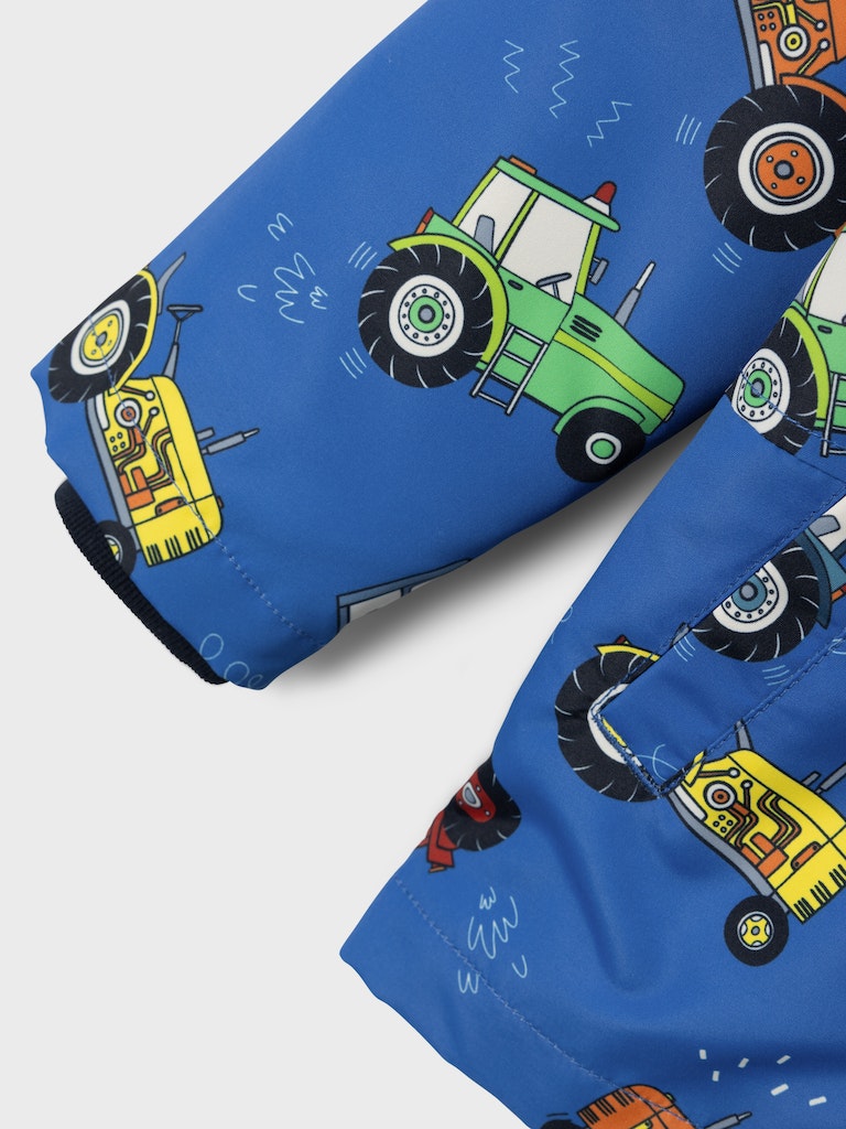 Boy's Max Jacket Tractors-Nautical Blue-Sleeve View