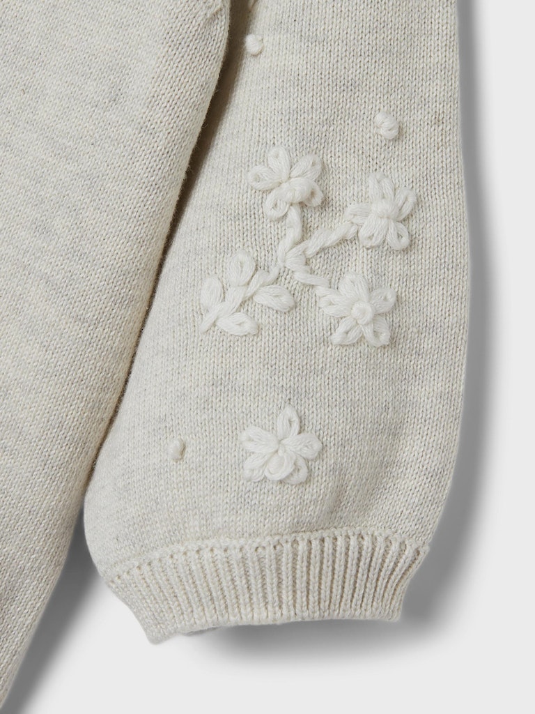 Derinna Knit Cardigan-Peyote Melange-Sleeve detail