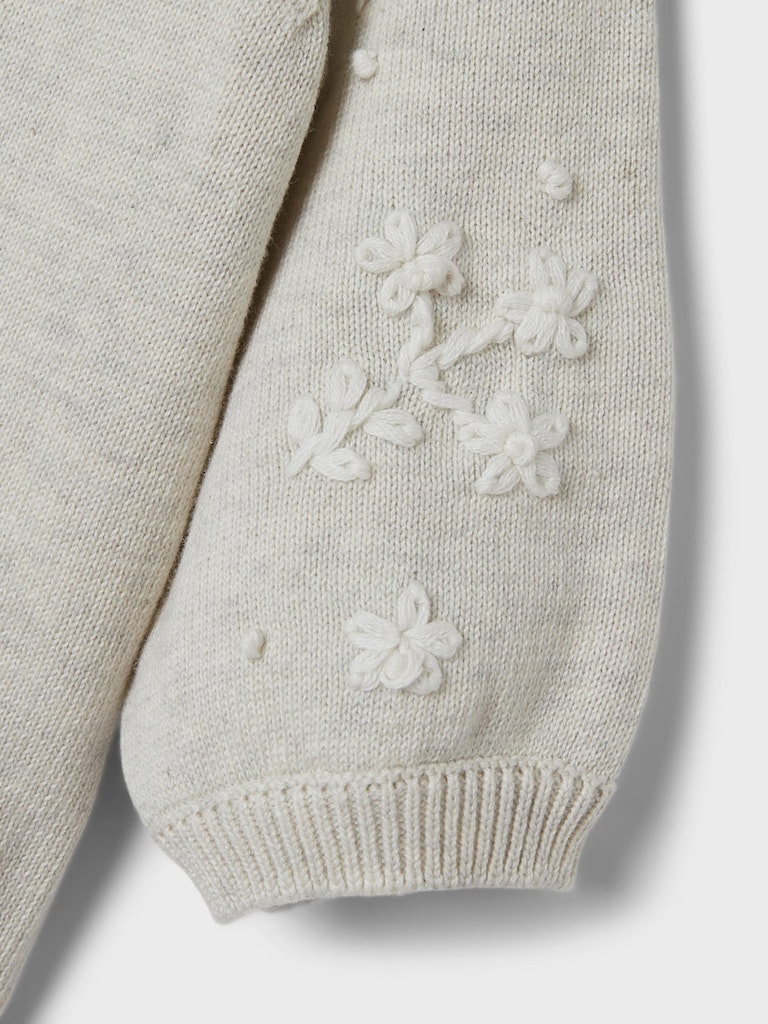 NAME IT Derinna Knit Cardigan-Peyote Melange peyote melange detail view