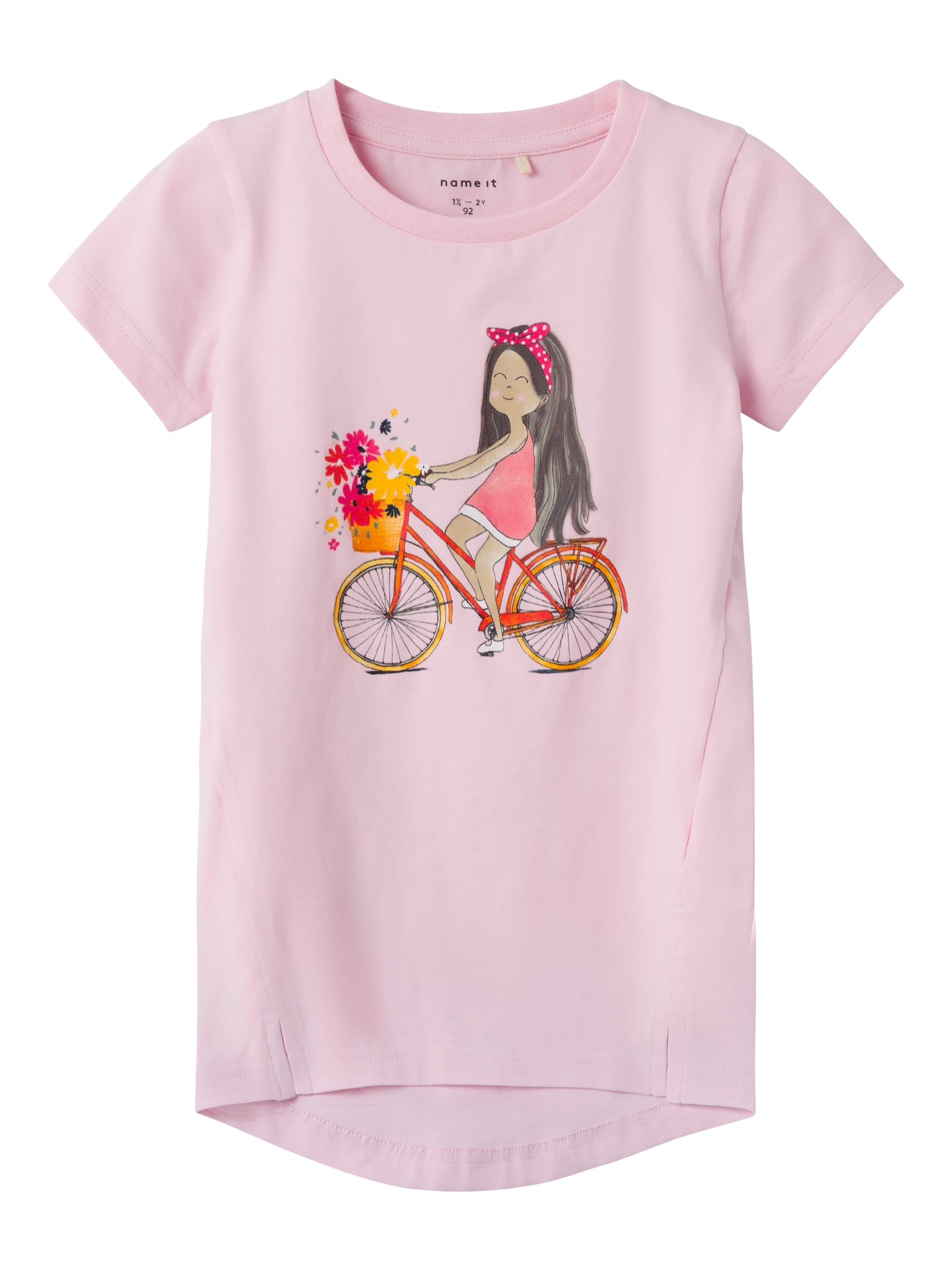 Girl's Dove Short Sleeve Tunic-Parfait Pink-Front View